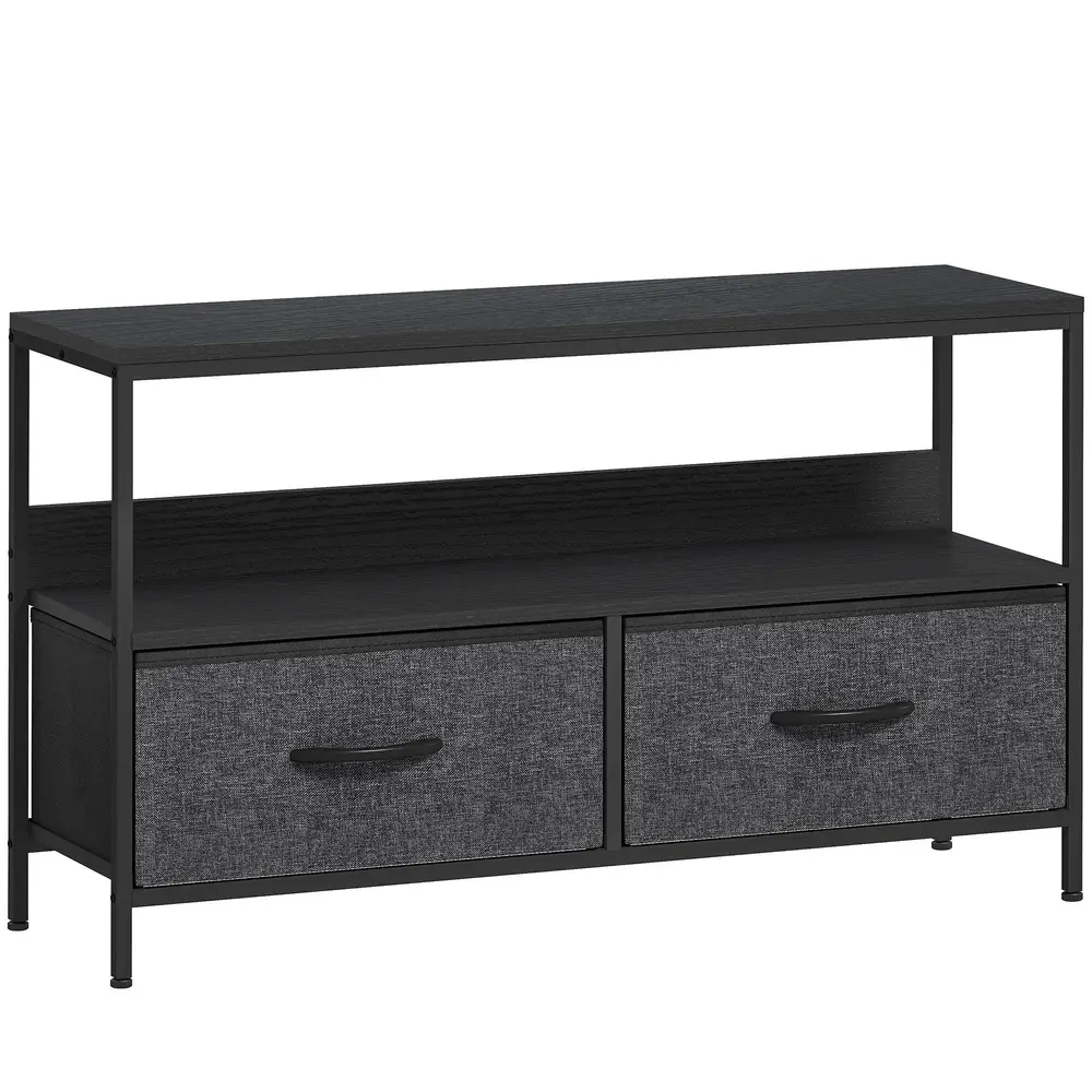 TV-Bänk och Lowboard 2 Lådor och Öppet 98 x 29 x 56 Cm