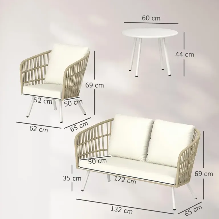 Trädgårdsmöbelset i Konstrotting Loungeset med Soffa 2-sits