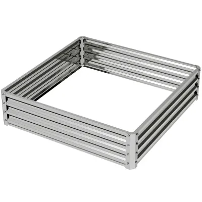 Planteringskärl med Stålkåpa Silver 120x120x30 cm