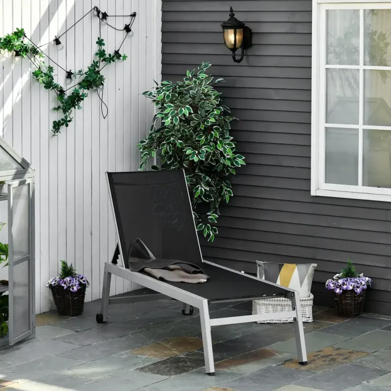Avkopplingssänd Solstol 5 Stegs Ryggstöd 169 x 65 x 102 cm