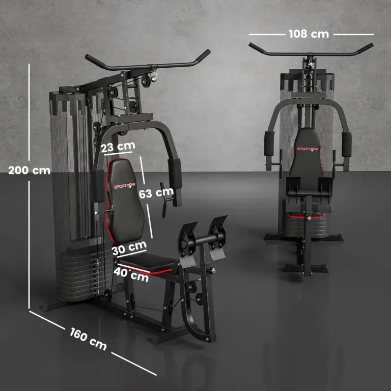 Hemmaträningsstation 45 kg Viktklossar Högt Repdrag Multigym
