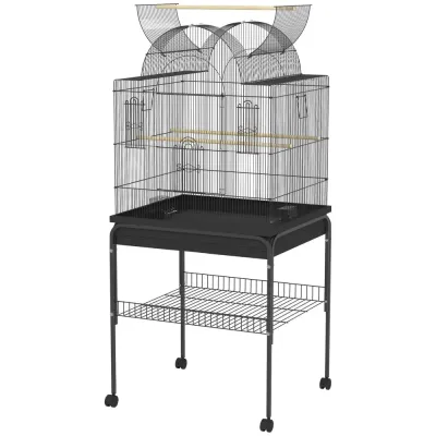 Fågelbur Undulatbur Svart av Stål 63 x 53 x 144 cm