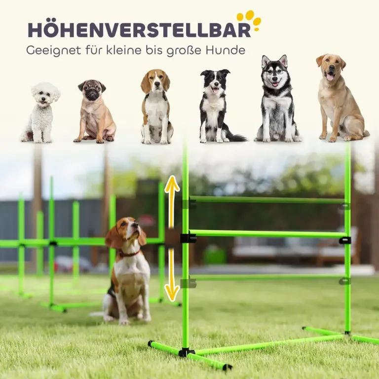 Agilityhinder Hund 4 Delar Grön Plast för 99x65x94 cm