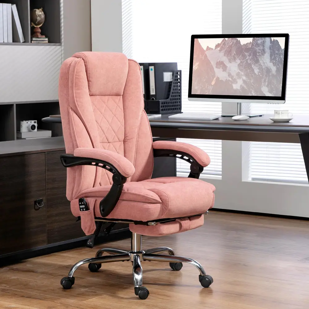 Ergonomisk Kontorsstol med Massagefunktion Fotstöd