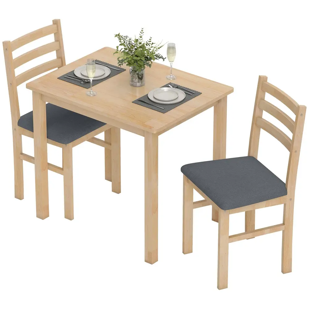 3-delat Matbordsset 2 Stolar Köksbord för Kompakta