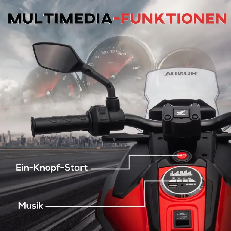 Elektrisk Barnmotorcykel med Musik och Ljus