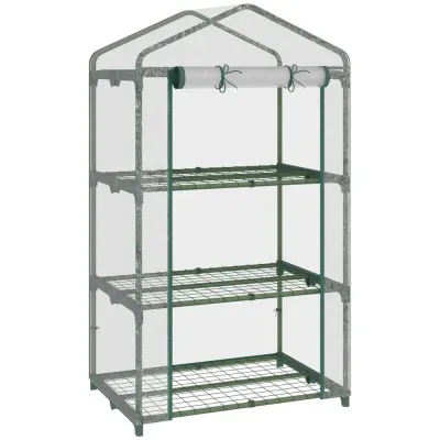 Växthus Transparent Plast med Hyllor 69 x 49 x 125 cm