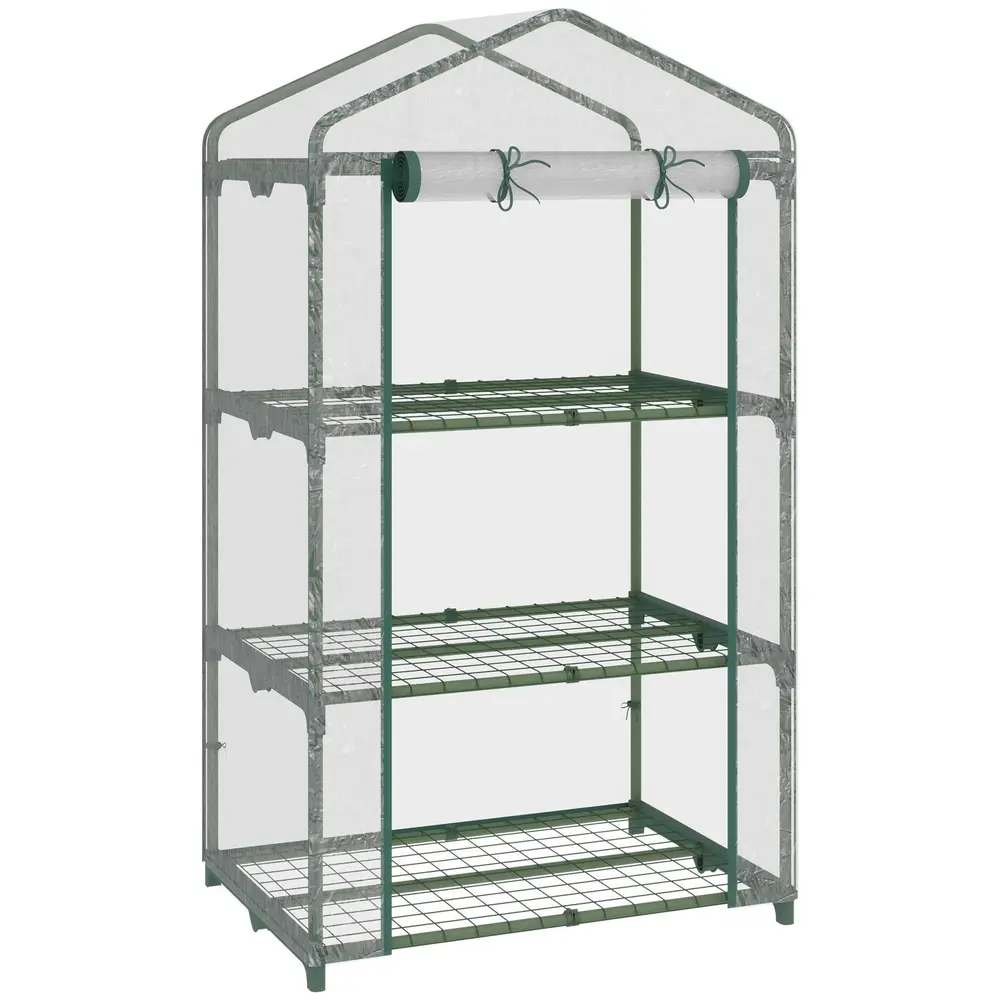 Växthus Transparent Plast med Hyllor 69 x 49 x 125 Cm