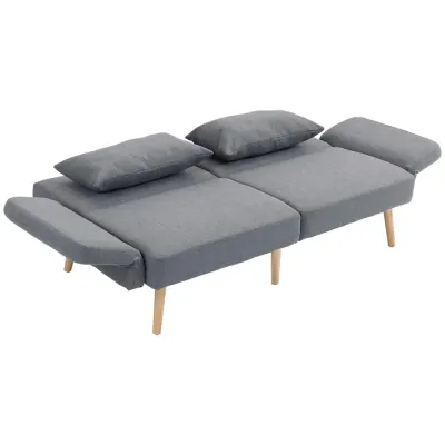 Bäddsoffa 3-Sits Soffa Grå av Linnelook 170 x 83 x 80 cm