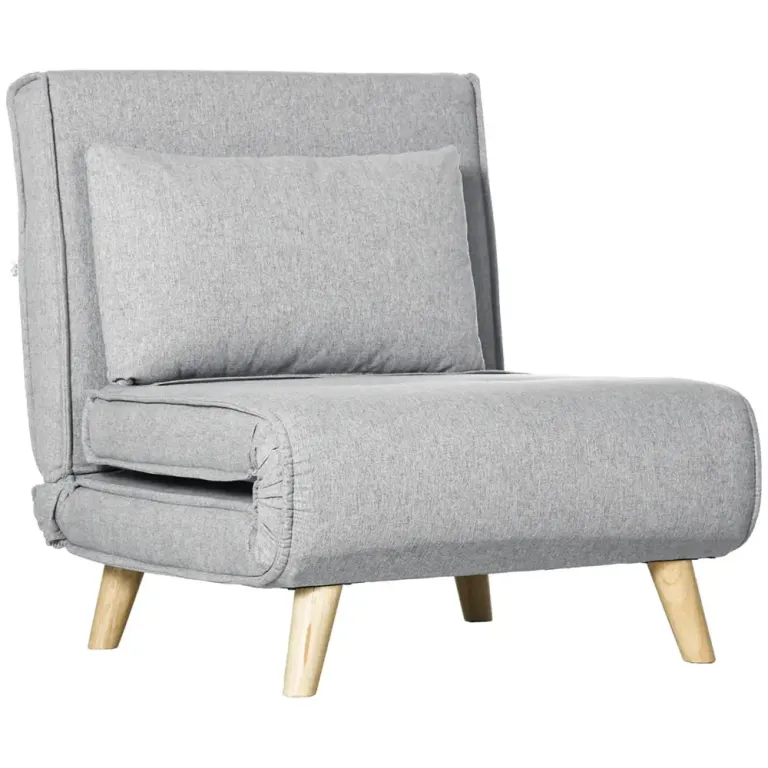Bäddfåtölj 6 Lägen och Linneoptik Ergonomisk Hellgrå Stegs Ryggstöd