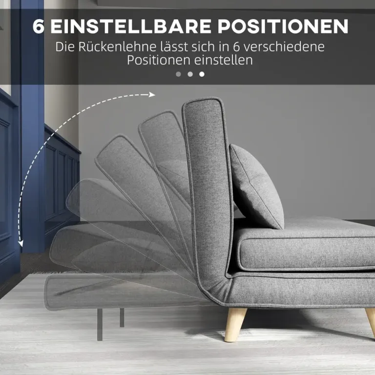 Bäddfåtölj i Skandinavisk Stil Hopfällbar Sovfåtölj Leinenlook