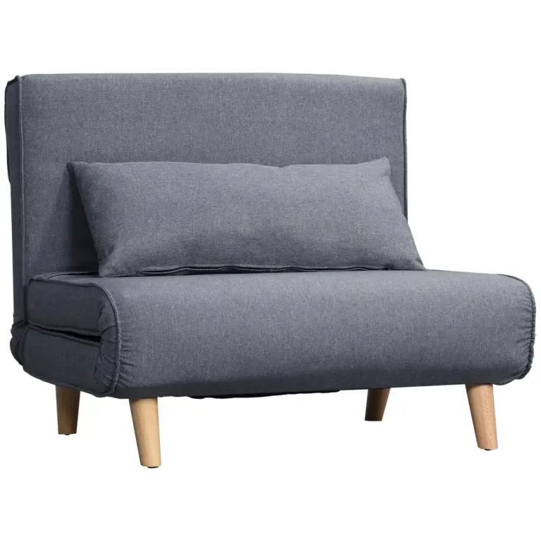 Bäddfåtölj i Skandinavisk Stil Hopfällbar Sovfåtölj Leinenlook