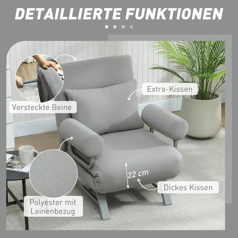 Bäddfåtölj och Vadderad Fåtölj som Kan Omvandlas