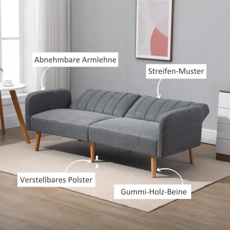 Bäddsoffa 2-Sits i Linnetyg Kompakt Soffa