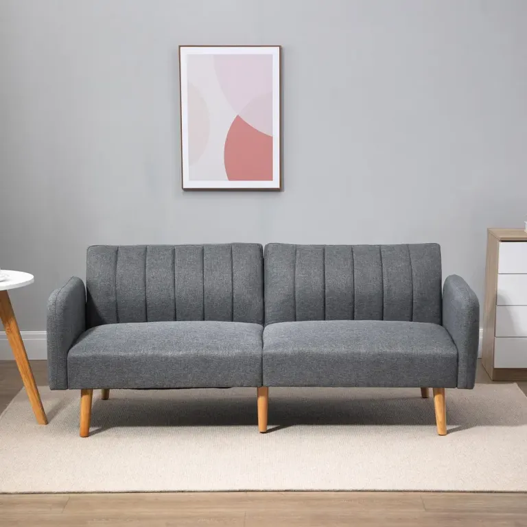 Bäddsoffa 2-Sits i Linnetyg Kompakt Soffa