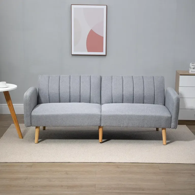 Bäddsoffa 2-Sits Soffa med Sovfunktion Grå