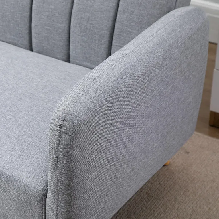 Bäddsoffa 2-Sits Soffa med Sovfunktion Grå