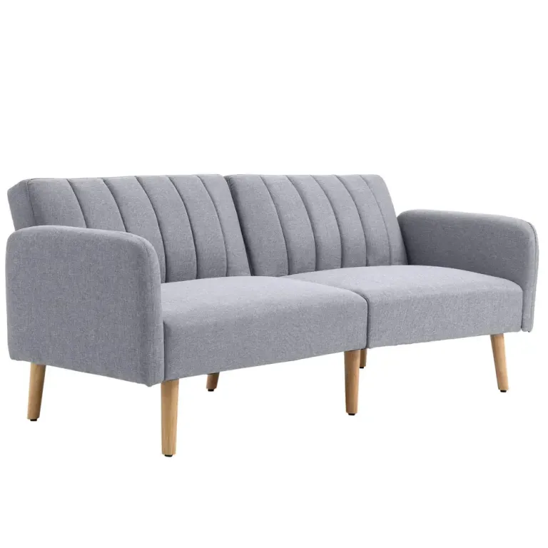 Bäddsoffa 2-Sits Soffa med Sovfunktion Grå