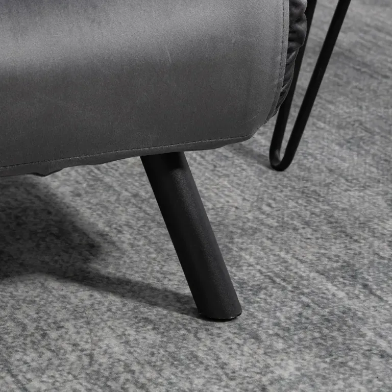 Bäddsoffa 2-Sits Soffa Mörkgrå av Sammet Kuddar