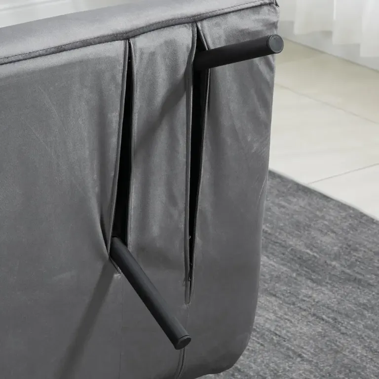 Bäddsoffa 2-Sits Soffa Mörkgrå av Sammet Kuddar