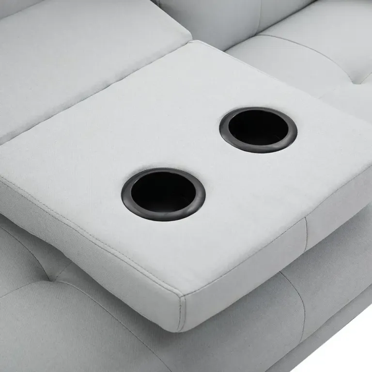 Bäddsoffa Linnetyg 3-Sits Soffa som Bäddas Fällbart Ryggstöd Ljusgrå