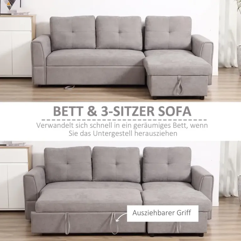 Bäddsoffa med Schäslong Stoppad Soffa 3-Sits