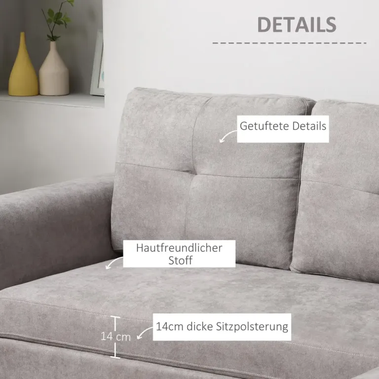 Bäddsoffa med Schäslong Stoppad Soffa 3-Sits