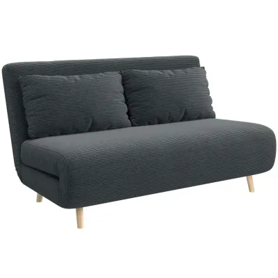 Bäddsoffa Mörkgrå Manchester och Gäster 3 Sits Justerbart Ryggstöd