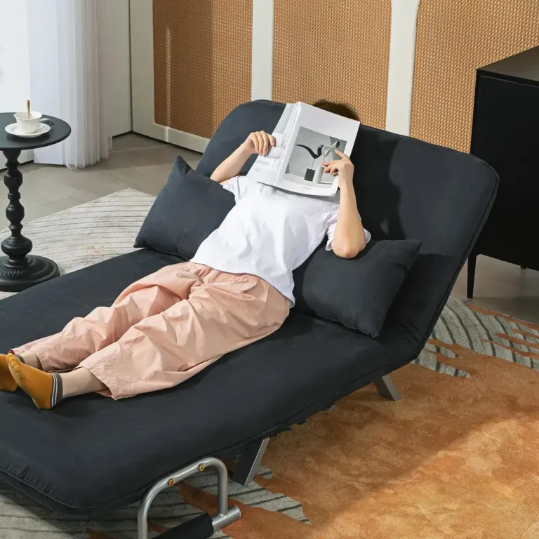 Bäddsoffa Sovsoffa Svart av Sammetslook och Trä 2-Sits Justerbar
