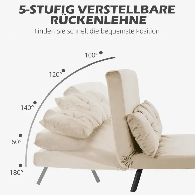 Bäddsoffa Vilstol Beige av Tyg och Trä Sits Kuddar Naturlig