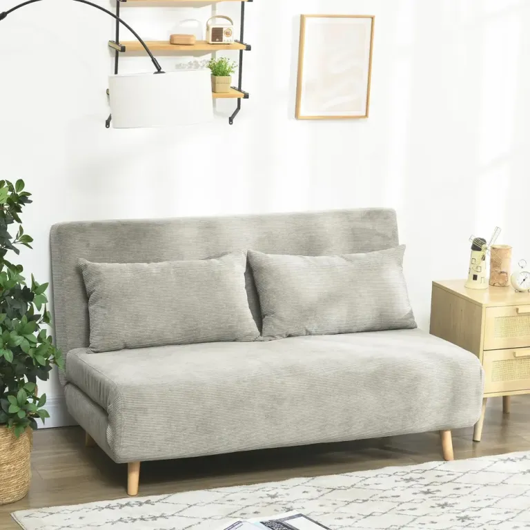 Bäddsoffa Vilstol Grå av Sammet och Trä Sits Justerbart Ryggstöd