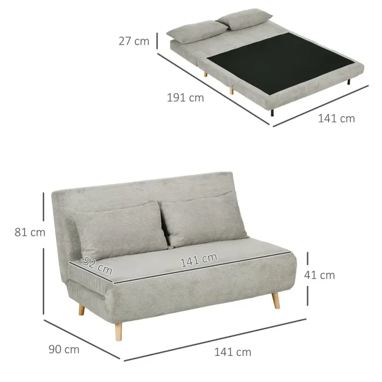 Bäddsoffa Vilstol Grå av Sammet och Trä Sits Justerbart Ryggstöd