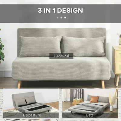 Bäddsoffa Vilstol Grå av Sammet och Trä Sits Justerbart Ryggstöd
