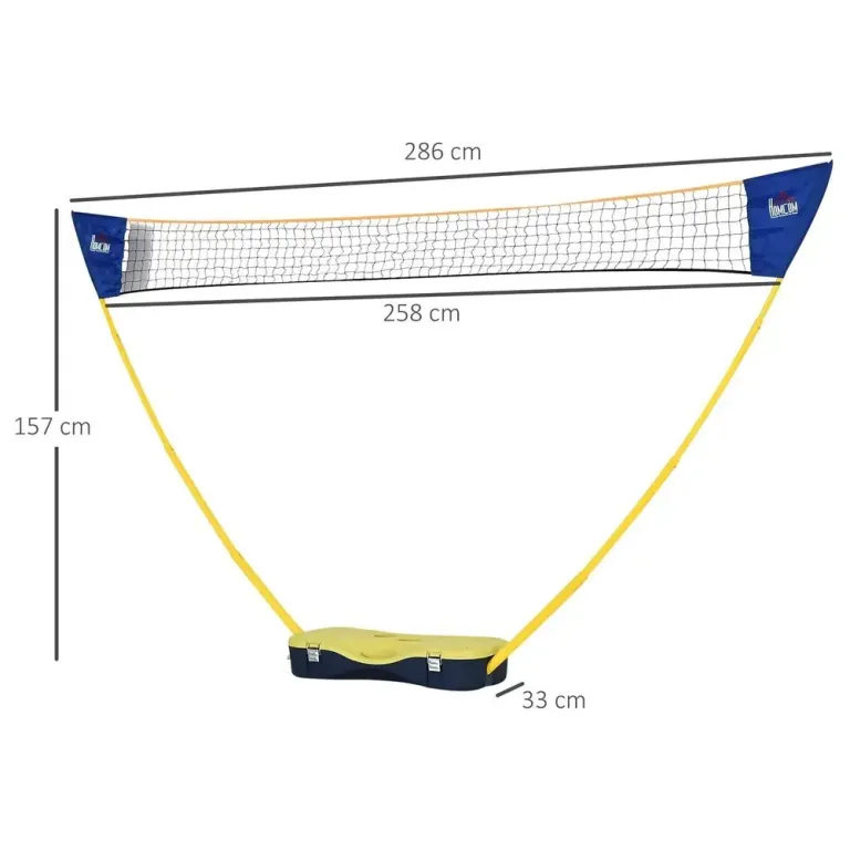 Portabelt Badmintonnät med Stativ och Väska 4 m Bärbart Rack