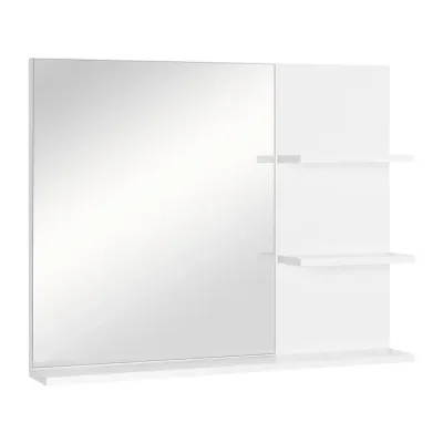 Badrumsspegel Väggspegel 3 Hyllor 60 x 10 x 48 cm, Vit