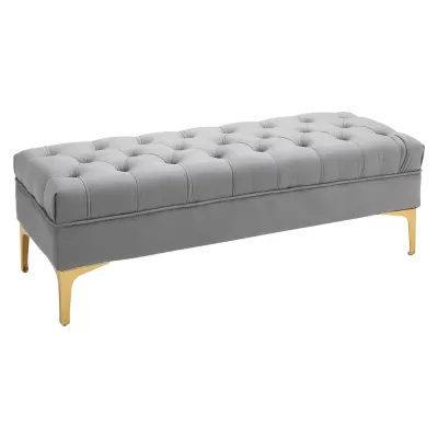 Bänk Skobänk Sammetsöverdrag med Upphöjda 118 x 45 x 42 cm