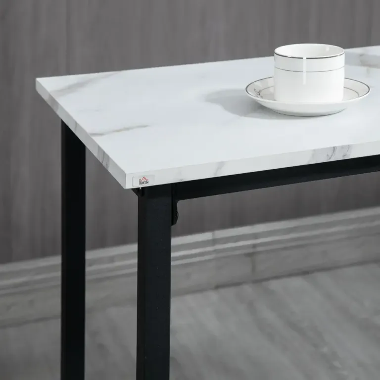 Barbordsset med 1 Bord och 2 Barstolar i Stål och MDF, Vit Barset