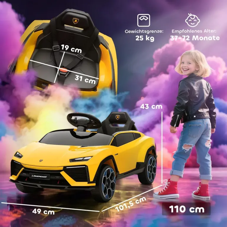 Barnelbil 12 v Barnbil med 2, 4 Ghz Fjärrkontroll 2 Motorer Batteri