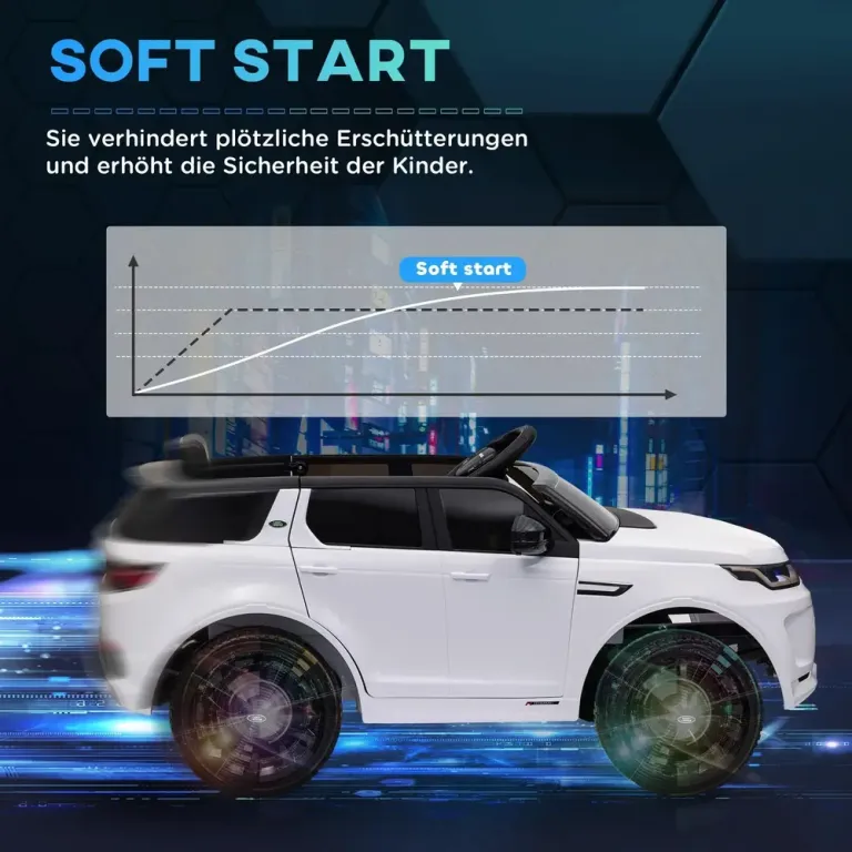 Barnelbil Elbil Vit av Plast för Barn 3-6 År 12 v Fordon Land Rover