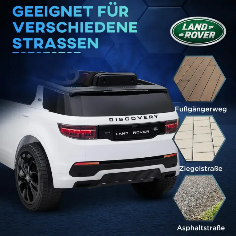 Barnelbil Elbil Vit av Plast för Barn 3-6 År 12 v Fordon Land Rover