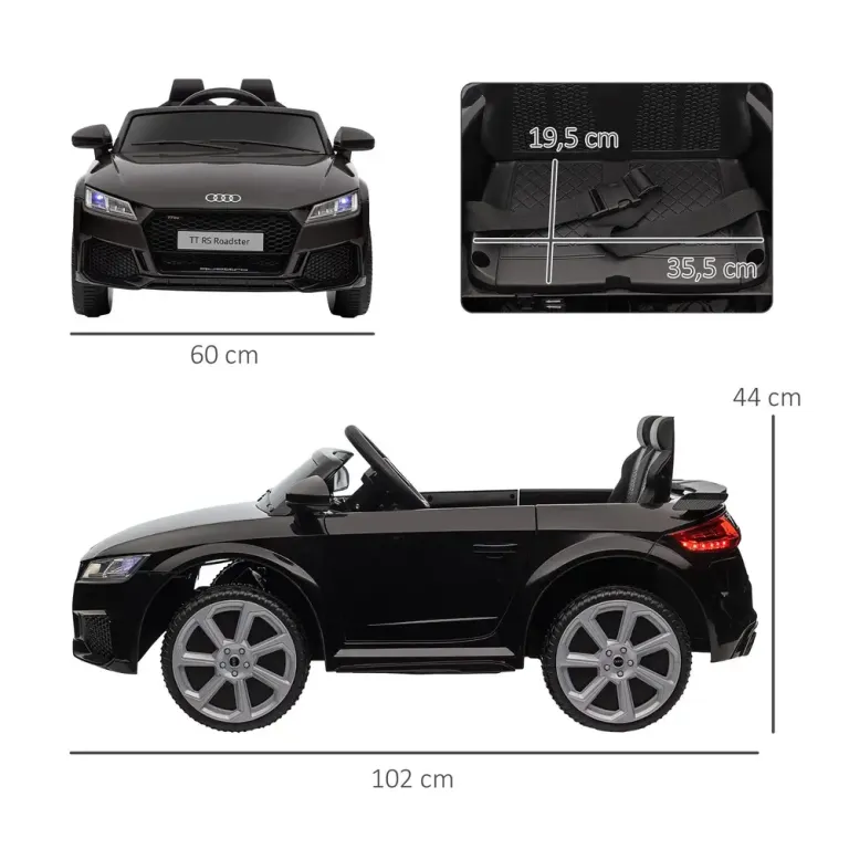 Barnelbil Sport 2,4g Fjärrkontroll Musik Signalhorn Audi Roadster