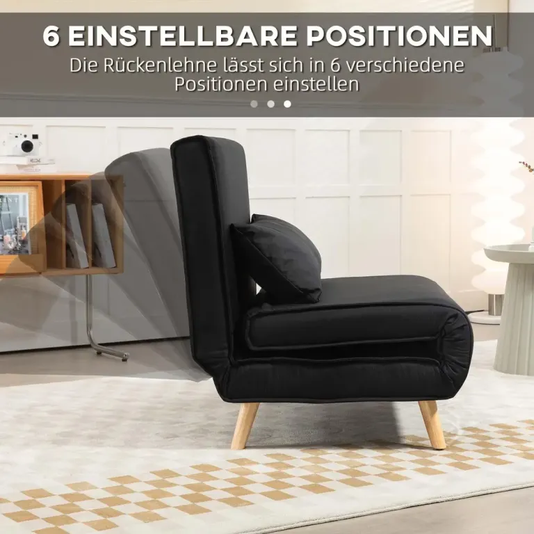 Barnfåtölj Barnsoffa Blå av Tyg och Skum för Barnrum 2-i-1 Kudde