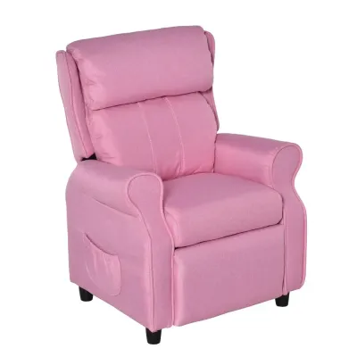 Barnfåtölj med Fotpall i Rosa Minisoffa 58 x 53 x 70 cm