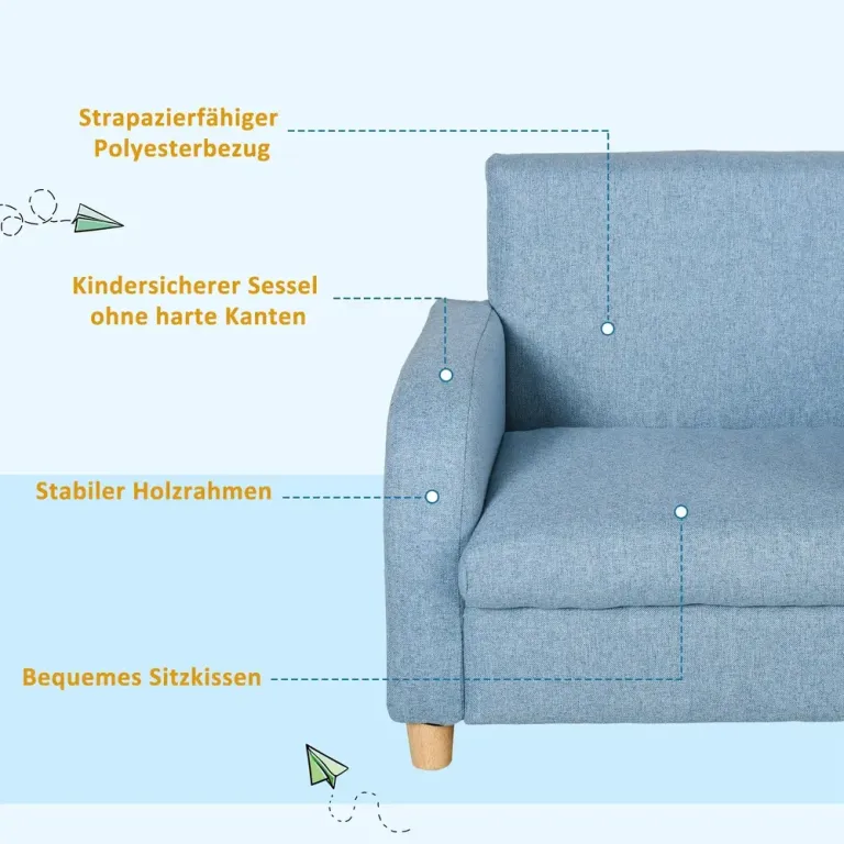 Barnfåtölj med Tjockt Skum och Sittdynor