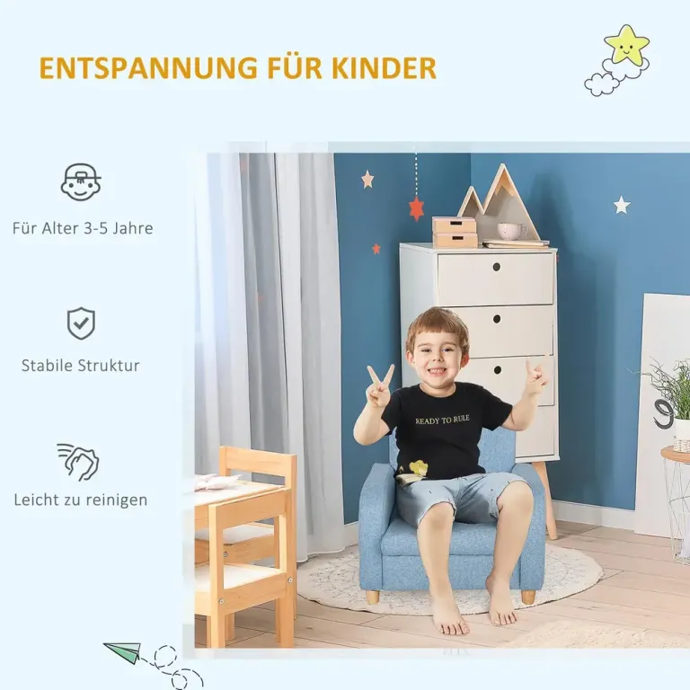 Barnfåtölj med Tjockt Skum och Sittdynor