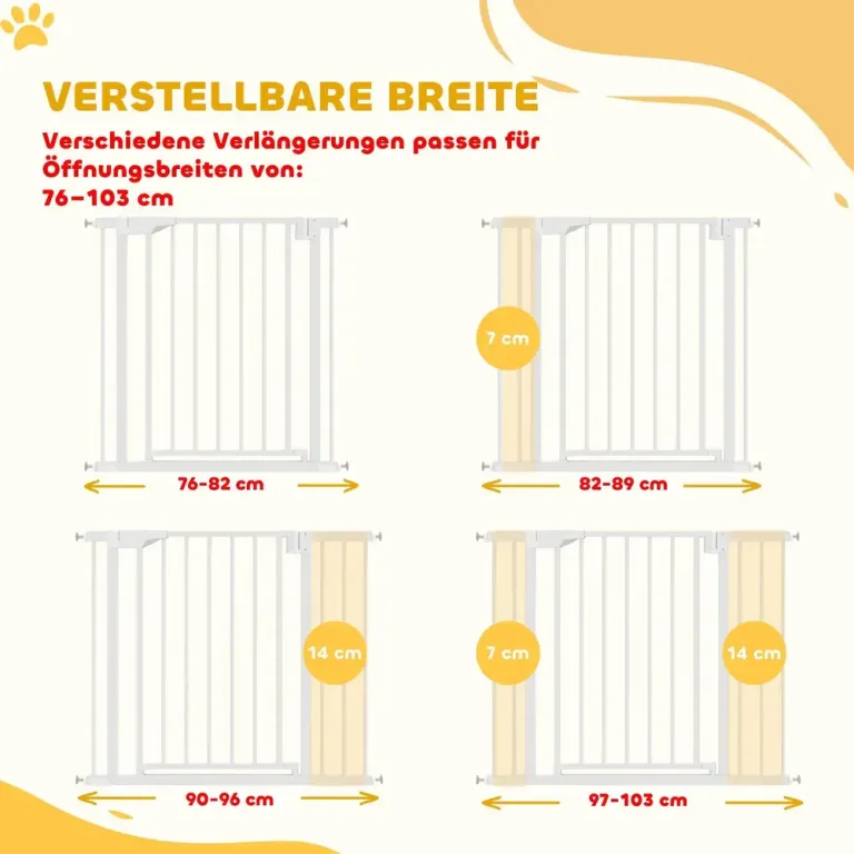 Barngrind utan Borrning Vit Metall för Trappa 103 cm Trappgrind