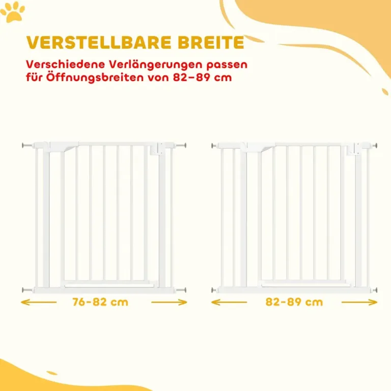 Barngrind utan Borrning Vit Metall för Trappa 89 cm Trappgrind