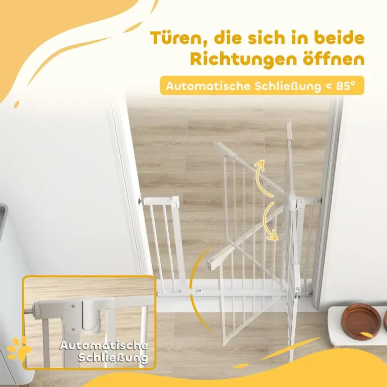 Barngrind utan Borrning Vit Metall för Trappa 89 cm Trappgrind