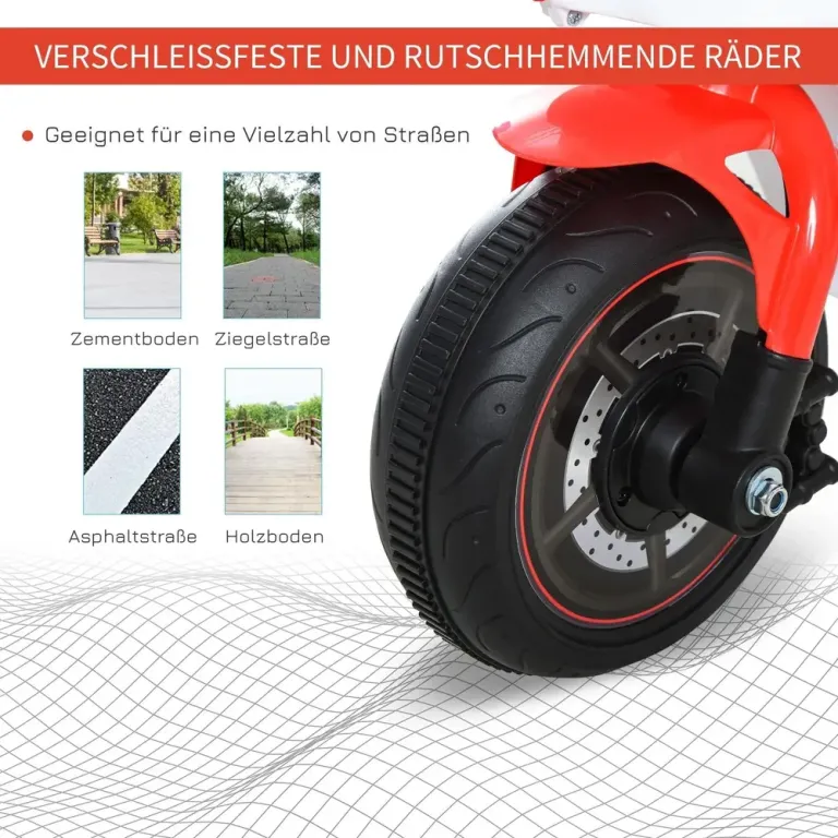 Barnmotorcykel Åkbil med Musik för 18-36 Gåbil Hjulig Sparkbil
