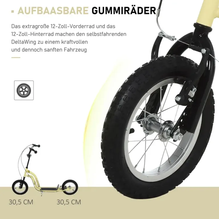 Barnskoter från 5 År Sparkcykel Stadsskoter 12 Tum Luftgummi Däck